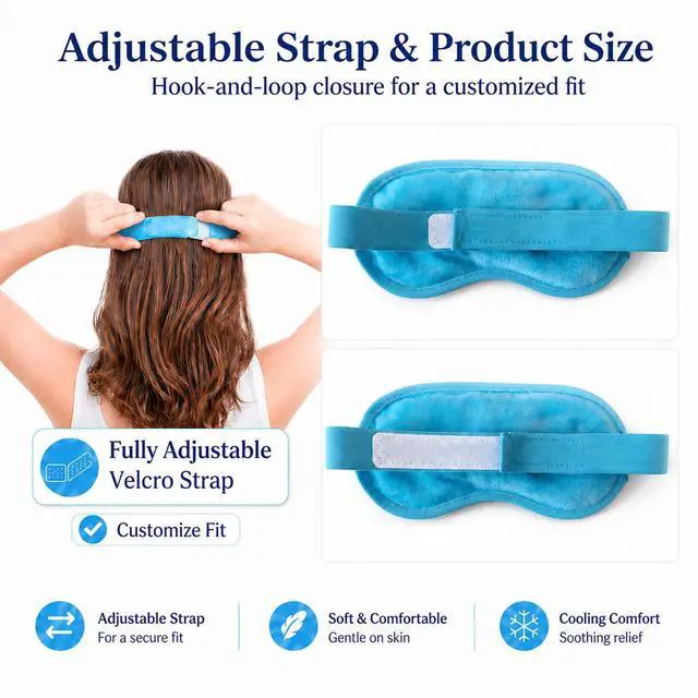 Alt view image 5 of 7 - 2Pack Cooling Eye Mask for Puffy Eyes, Gel Eye Mask for Cold Ice Packs After Surgery, Reusable Frozen Eye Mask for Dark Circles Migraines Relief and Allergies, Warm Compress Eye pads for Dry eyes