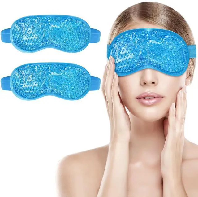 Main image of 2Pack Cold Cooling Eye Mask, Reusable Hot Colder Therapy Gel Bead with Plush Backing for Puffiness Migraine Stress Relief Skin Care Dry Eyes