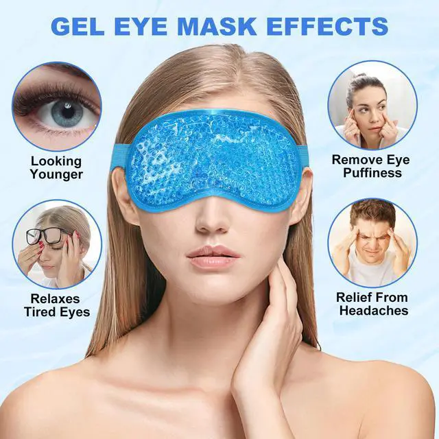 Alt view image 3 of 7 - 2Pack Cold Cooling Eye Mask, Reusable Hot Colder Therapy Gel Bead with Plush Backing for Puffiness Migraine Stress Relief Skin Care Dry Eyes