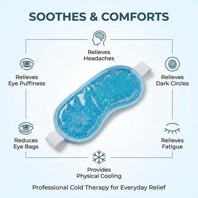 Alt view image 2 of 7 - Cooling Eye Mask 2 Pack, Gel Eye Mask Cold Pack for Puffiness, Ice Eye Mask for Puffy Eyes, Hot Cold Compress for Eyes, Reusable Freezer Eye Mask Blue and Pink Color