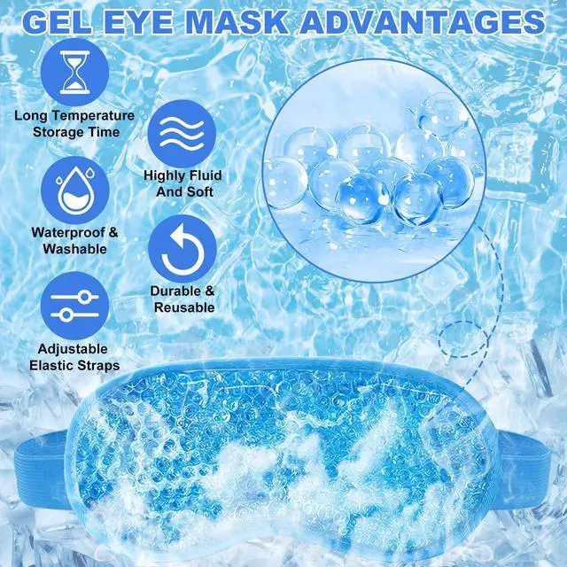 Alt view image 5 of 7 - 2Pack Cold Cooling Eye Mask, Reusable Hot Colder Therapy Gel Bead with Plush Backing for Puffiness Migraine Stress Relief Skin Care Dry Eyes