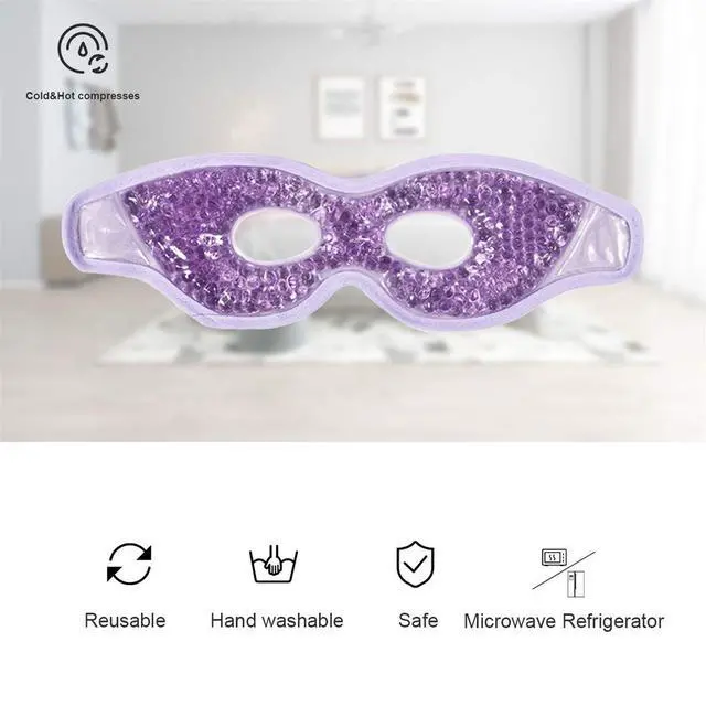 Alt view image 6 of 7 - Cooling Gel Eye Mask with Eye Holes, 2 PCS Cold Eye Packs for Puffiness & Swelling, Reusable Hot Cold Compress Heat Ice Gel Pack, Purple and Pink