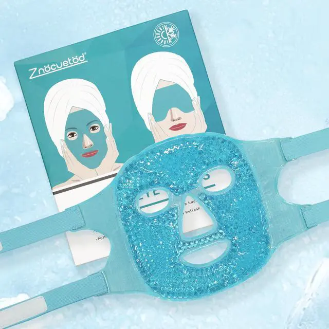 Alt view image 5 of 7 - Cold Face Eye Mask Ice Pack Reduce Facial Puff, Dark Circles, Hot Cold Compress Pack, Face SPA Gift for Woman Sleeping, Pressure, Headaches, Skin Care, Post Laser Cosmetic Care, Reversible