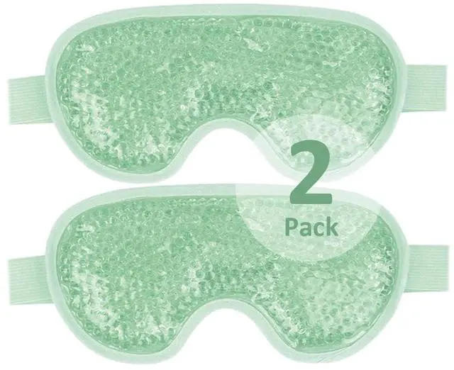 Main image of Cooling Eye Mask for Puffy Eyes, Cold Eye Mask Eye Ice Pack for After Eyes Surgery, Tension Stress Relief, Itchy Eyes, Headaches, Dark Circles - Blue (Green-2Pack)