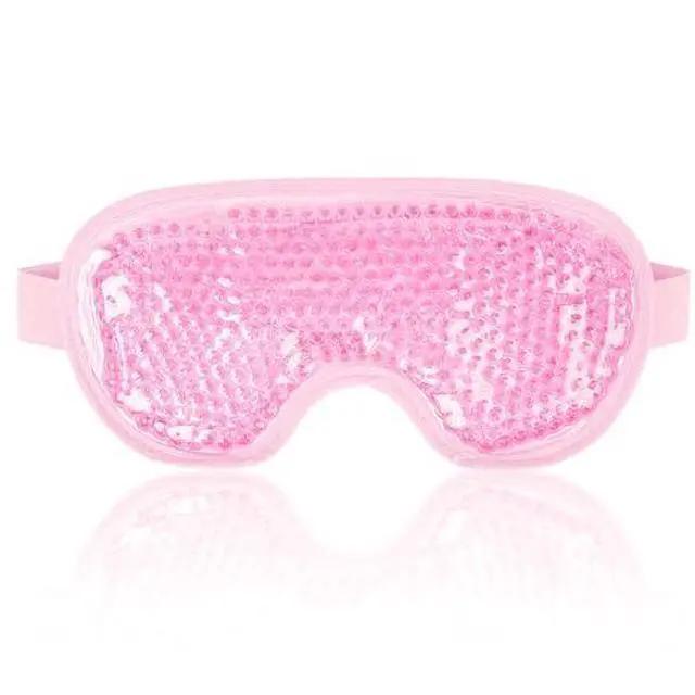 Alt view image 4 of 7 - Cooling Gel Cold Eye Mask for Puffy Eyes, Reusable Ice Pack with Soft Plush Backing for Dark Circles, Migraine, Stress Relief - Pink