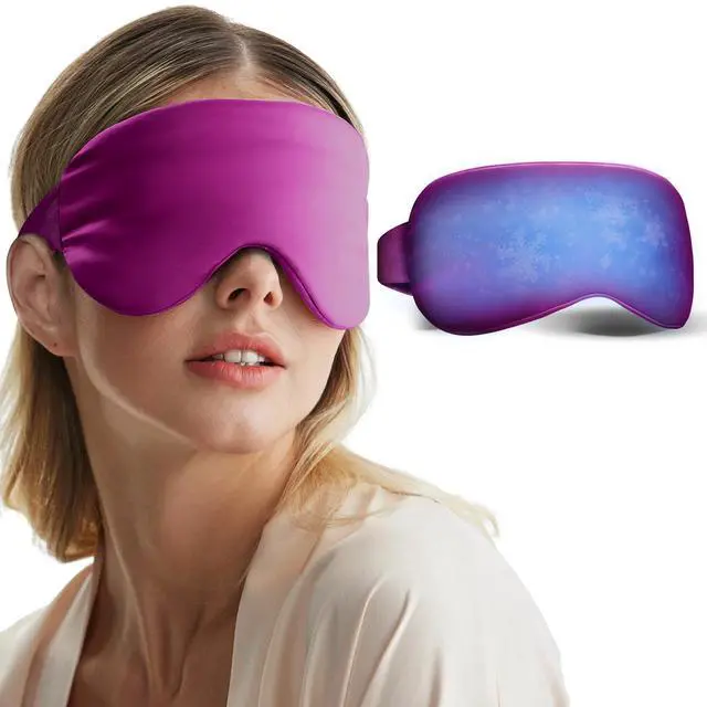Main image of Cooling Eye Mask for Puffy Eyes: Fsa Eligible ltems Hsa, Migraines Headache Fast Relief After Surgery Care Cold Compress, Reusable Face Ice Pack Gel for Dark Circles, Gentle Weighted Sleep Mask Purple
