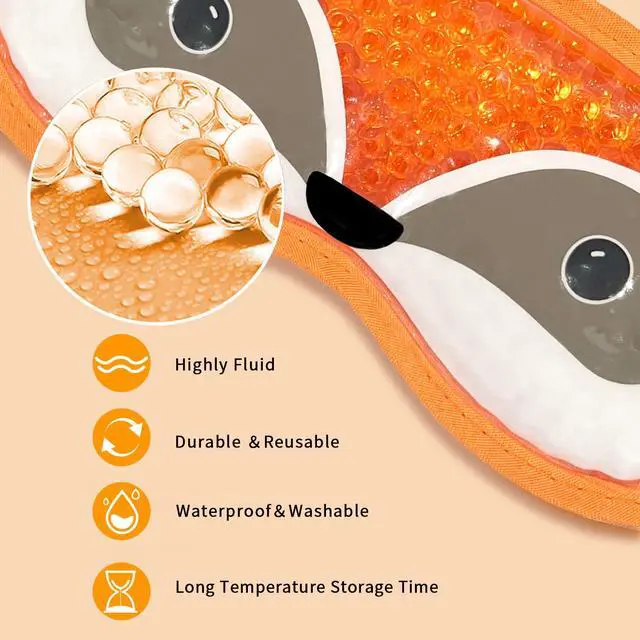 Alt view image 6 of 7 - 2PCS Cooling Eye Mask Gel Eye Mask, Reusable Hot Cold Therapy Cold Eye Mask for Post Surgery, Puffiness, Dark Circles, Eye Bags, Dry Eyes, color:Orange Greennumber_of_items:2