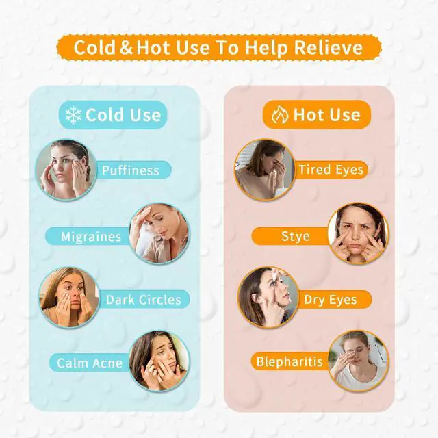 Alt view image 2 of 7 - 2PCS Cooling Eye Mask Gel Eye Mask, Reusable Hot Cold Therapy Cold Eye Mask for Post Surgery, Puffiness, Dark Circles, Eye Bags, Dry Eyes, color:Orange Greennumber_of_items:2