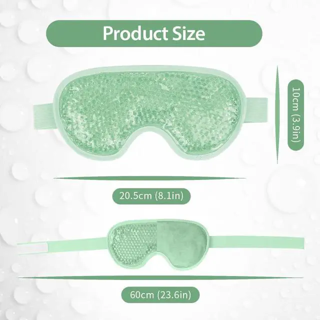 Alt view image 5 of 5 - Cooling Eye Mask for Puffy Eyes, Cold Eye Mask Eye Ice Pack for After Eyes Surgery, Tension Stress Relief, Itchy Eyes, Headaches, Dark Circles - Blue (Green-2Pack)