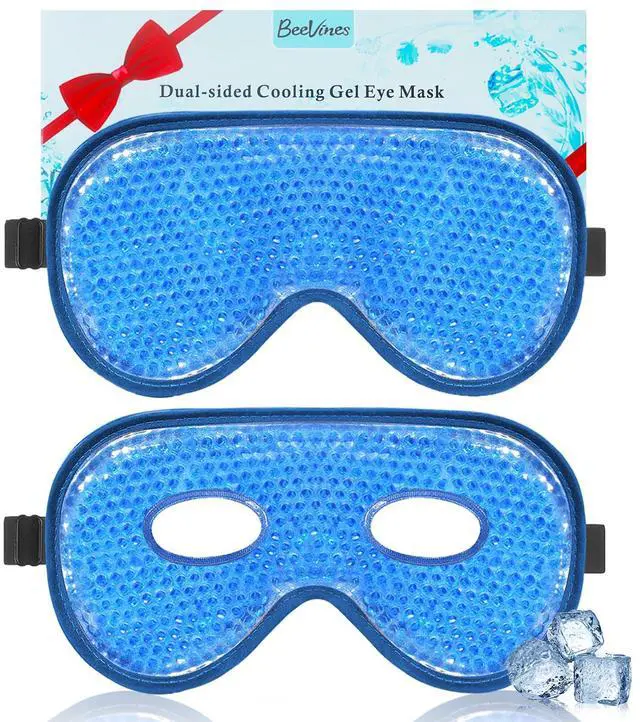 Main image of Cooling Eye Mask, 2 Pack XL Jumbo Size Freezer Gel Eye Masks for Puffy Eyes Face, Ice Eye Mask, Cold & Warm Compress, Frozen Ice Pack for Post Eye Surgery & Allergies(Navy Blue)