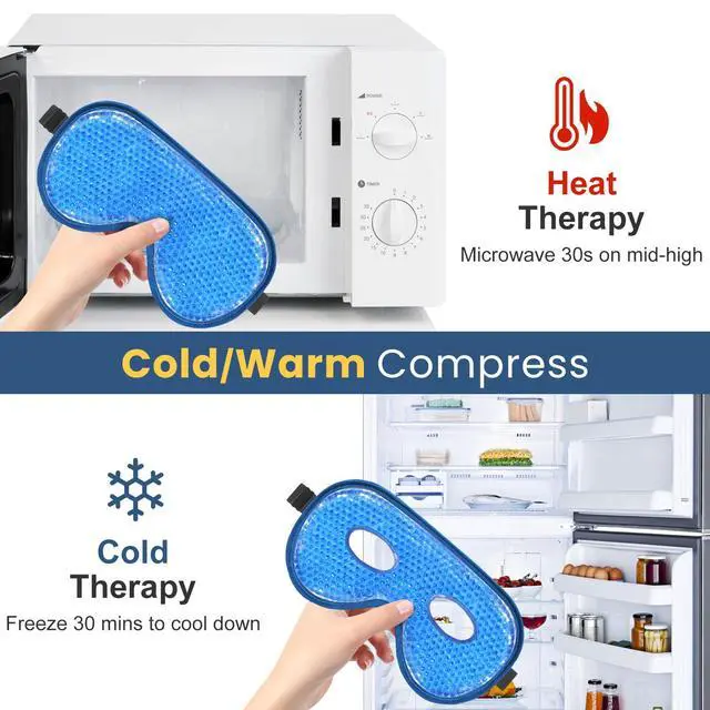 Alt view image 7 of 7 - Cooling Eye Mask, 2 Pack XL Jumbo Size Freezer Gel Eye Masks for Puffy Eyes Face, Ice Eye Mask, Cold & Warm Compress, Frozen Ice Pack for Post Eye Surgery & Allergies(Navy Blue)