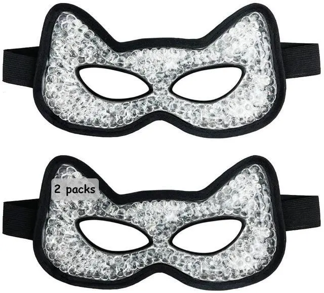 Main image of Cooling & Heating Eye Mask - Hot/Cold Use for Puffy Eyes, Headaches, Migraines, Sinus & Dark Circles (2 Packs Black)
