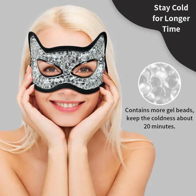 Alt view image 2 of 7 - Cooling & Heating Eye Mask - Hot/Cold Use for Puffy Eyes, Headaches, Migraines, Sinus & Dark Circles (2 Packs Black)