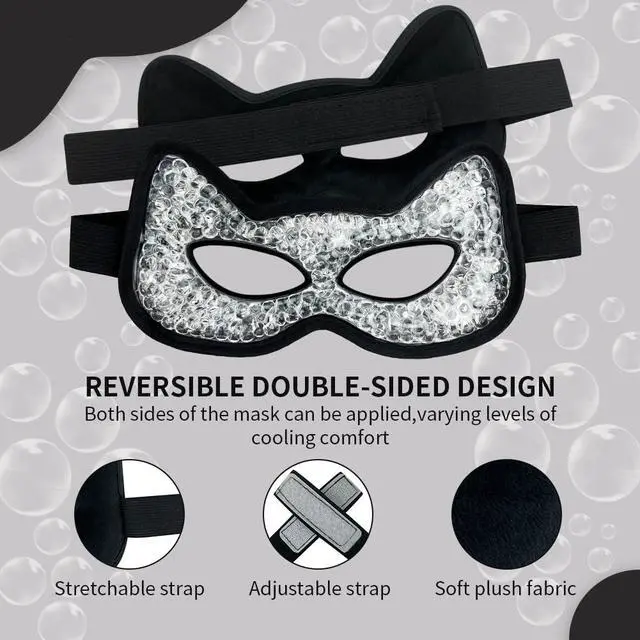 Alt view image 3 of 7 - Cooling & Heating Eye Mask - Hot/Cold Use for Puffy Eyes, Headaches, Migraines, Sinus & Dark Circles (2 Packs Black)