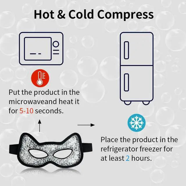 Alt view image 6 of 7 - Cooling & Heating Eye Mask - Hot/Cold Use for Puffy Eyes, Headaches, Migraines, Sinus & Dark Circles (2 Packs Black)