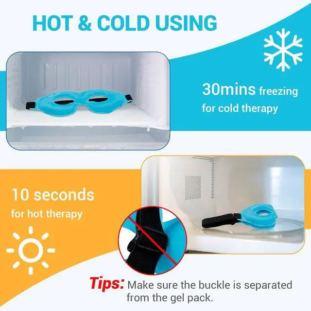 Alt view image 5 of 7 - Cold Gel Eye Mask, Cooling Eye Ice Pack for Puffiness, Reusable Cold Compress Freeze Sleep Mask for Puffy Eye, Dry Eyes, Sinus Pressure, Migraine Relief, 2 Temp Side, 1 Pcs