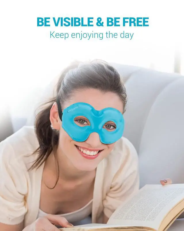 Alt view image 7 of 7 - Cold Gel Eye Mask, Cooling Eye Ice Pack for Puffiness, Reusable Cold Compress Freeze Sleep Mask for Puffy Eye, Dry Eyes, Sinus Pressure, Migraine Relief, 2 Temp Side, 1 Pcs