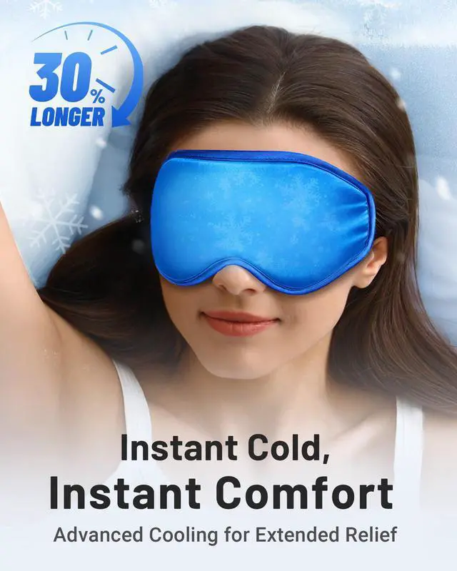 Alt view image 3 of 7 - Cooling Eye Mask for Puffy Eyes: Fsa Eligible Items Hsa, Face Ice Eye Pack for Migraine After Surgery Relief - Reusable Cold Compress for Headaches Puffiness - Comfortable Weighted Fit Gel Sleep Mask