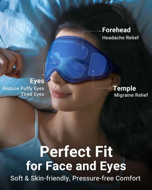 Alt view image 4 of 7 - Cooling Eye Mask for Puffy Eyes: Fsa Eligible Items Hsa, Face Ice Eye Pack for Migraine After Surgery Relief - Reusable Cold Compress for Headaches Puffiness - Comfortable Weighted Fit Gel Sleep Mask