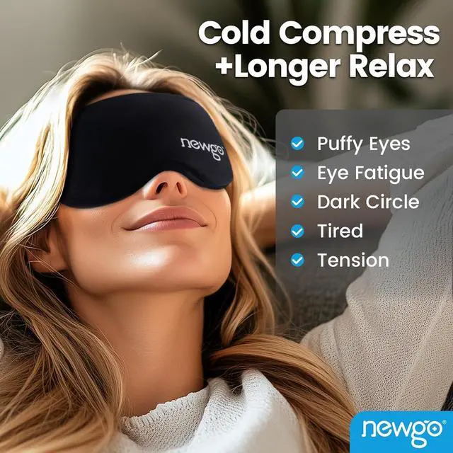 Alt view image 3 of 7 - 3D Cooling Sleep Mask, Weighted Cooling Gel Eye Mask for Sleeping, Cold Eye Mask, Hot Cold Therapy Blackout Sleep Mask for Puffiness, Dark Circles, Dry Eyes, Headaches and Stress Relief