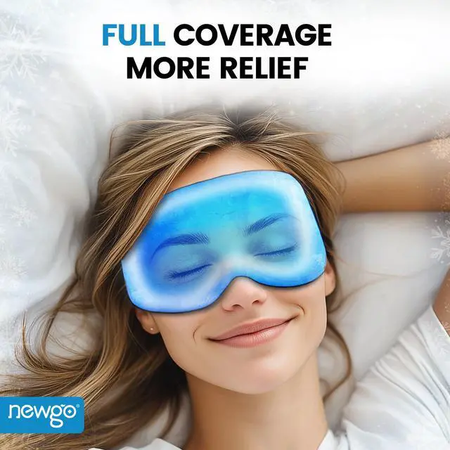 Alt view image 2 of 7 - 3D Cooling Sleep Mask, Weighted Cooling Gel Eye Mask for Sleeping, Cold Eye Mask, Hot Cold Therapy Blackout Sleep Mask for Puffiness, Dark Circles, Dry Eyes, Headaches and Stress Relief