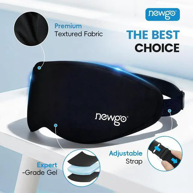 Alt view image 4 of 7 - 3D Cooling Sleep Mask, Weighted Cooling Gel Eye Mask for Sleeping, Cold Eye Mask, Hot Cold Therapy Blackout Sleep Mask for Puffiness, Dark Circles, Dry Eyes, Headaches and Stress Relief