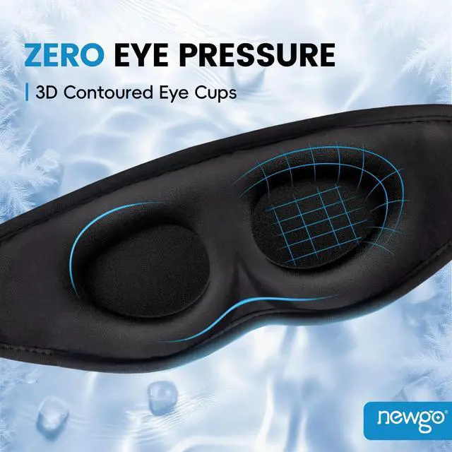 Alt view image 5 of 7 - 3D Cooling Sleep Mask, Weighted Cooling Gel Eye Mask for Sleeping, Cold Eye Mask, Hot Cold Therapy Blackout Sleep Mask for Puffiness, Dark Circles, Dry Eyes, Headaches and Stress Relief