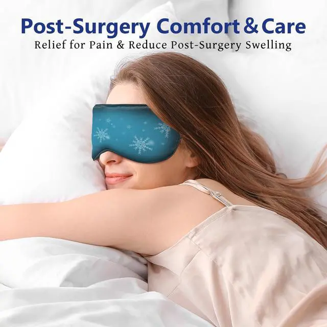 Alt view image 4 of 7 - Cooling Eye Mask for Sleeping Migraine Headache Relief Mask Gel Cold Compress Eye Face Ice Pack for Eyestrain Dark Circles and Puffiness Relaxation Gifts for Women Men Silk Reusable-2 Pack