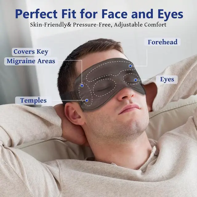 Alt view image 6 of 7 - Cooling Eye Mask for Sleeping Migraine Headache Relief Mask Gel Cold Compress Eye Face Ice Pack for Eyestrain Dark Circles and Puffiness Relaxation Gifts for Women Men Silk Reusable-2 Pack