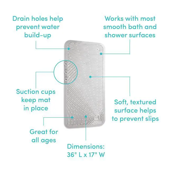 Alt view image 5 of 7 - Soft Spot Baby Bath Mat for Tub, Cushioned Bathtub Mat for Toddlers and Kids, 36"x17", Grey