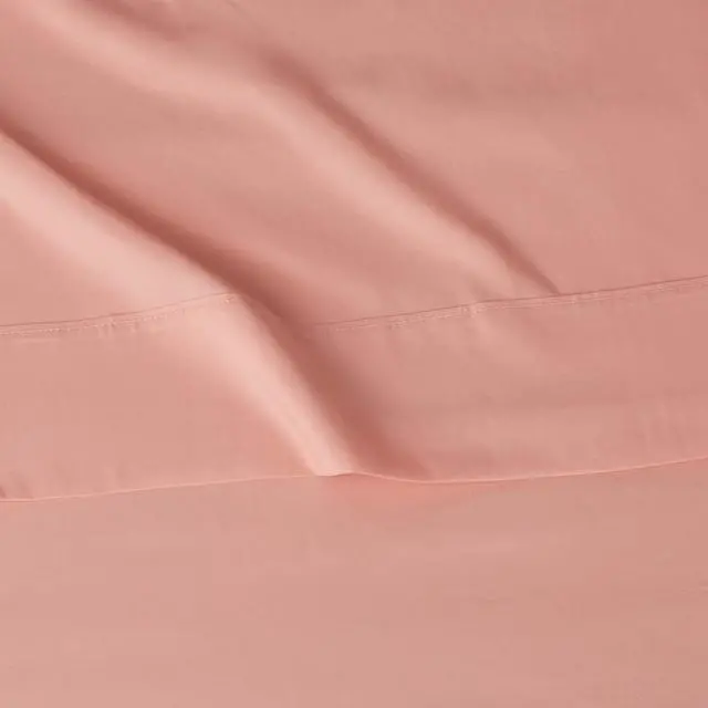 Alt view image 4 of 5 - Breathable, Wrinkle Free Lightweight Microfiber 4-Piece Bed Sheet Set with 14-Inch Deep Pockets, Includes Comfortable Pillowcases, Queen, Peachy Coral, Solid