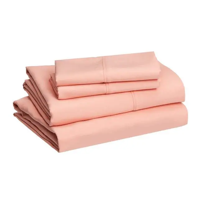 Alt view image 2 of 5 - Breathable, Wrinkle Free Lightweight Microfiber 4-Piece Bed Sheet Set with 14-Inch Deep Pockets, Includes Comfortable Pillowcases, Queen, Peachy Coral, Solid