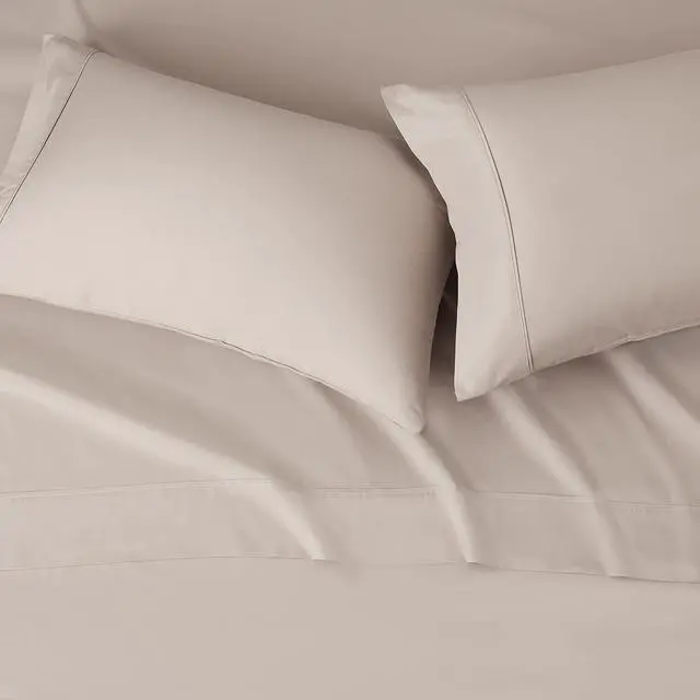 Alt view image 3 of 5 - Lightweight Super Soft Cooling, Breathable Wrinkle Resistant Brushed Microfiber 4-Piece Sheet Set with 14-Inch Deep Pockets, Queen, Taupe, Solid