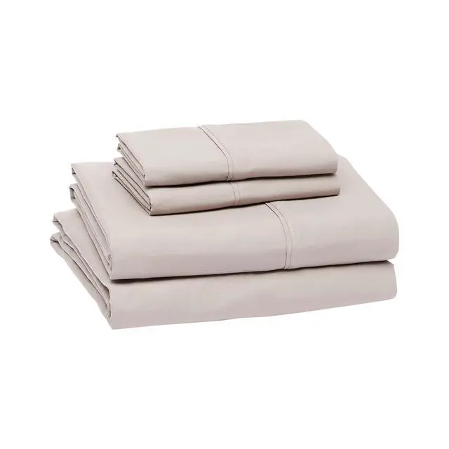 Alt view image 2 of 5 - Lightweight Super Soft Cooling, Breathable Wrinkle Resistant Brushed Microfiber 4-Piece Sheet Set with 14-Inch Deep Pockets, Queen, Taupe, Solid