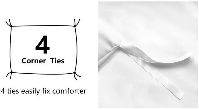 Alt view image 6 of 6 - Lightweight Wrinkle-Resistant Microfiber 3 Piece Duvet Cover Set with Zipper Closure, Full/Queen, Bright White