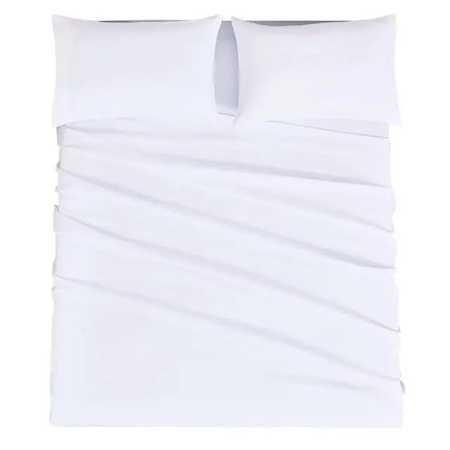 Alt view image 2 of 6 - Full Size Sheet Sets - Hotel Luxury 1800 White Sheet - 16 Inch Deep Pocket Bed Sheets, Soft, Breathable, Wrinkle, Fade & Stain Resistant - 4 Piece (Full, White)