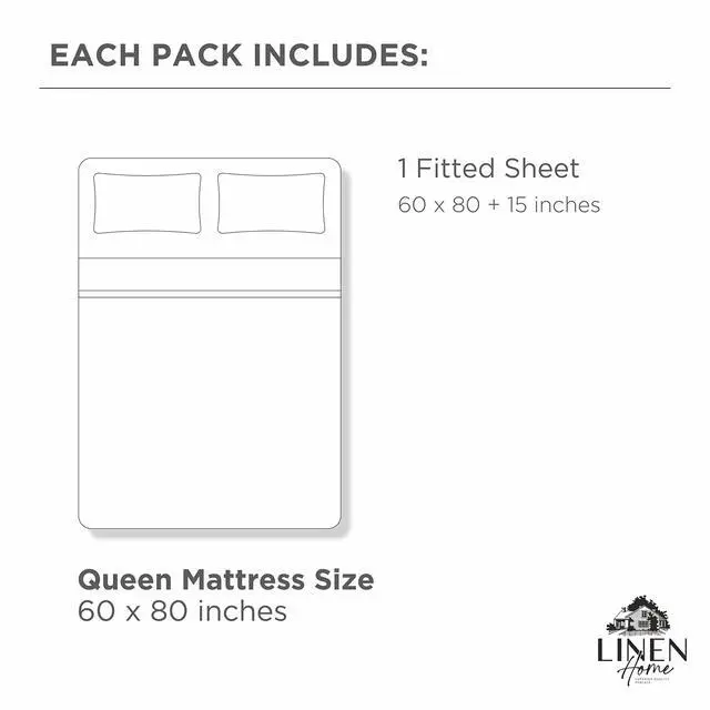 Alt view image 6 of 7 - 100% Cotton Percale Weave Fitted Sheet, Queen Size, White, 1 Deep Pocket Fitted Sheet, Fits Mattress Upto 16" Crisp and Cool Strong Bed Linen, 60"X80"+15"
