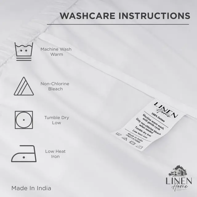Alt view image 4 of 7 - 100% Cotton Percale Weave Fitted Sheet, Queen Size, White, 1 Deep Pocket Fitted Sheet, Fits Mattress Upto 16" Crisp and Cool Strong Bed Linen, 60"X80"+15"