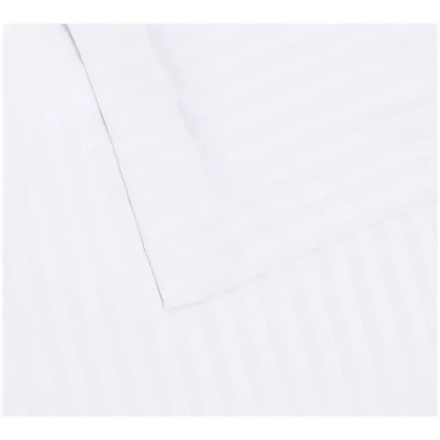 Alt view image 5 of 5 - Brushed Microfiber 3-Piece Duvet Cover Set, Full/Queen, Bright White, Striped