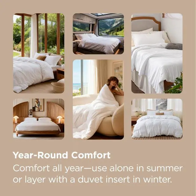 Alt view image 5 of 7 - White Duvet Cover Queen Size - Soft Double Brushed Bedding Set for Kids & Adults, Zipper Closure, 3 Pieces, Includes 1 Duvet Cover (90"x90") & 2 Pillow Shams, NO Comforter