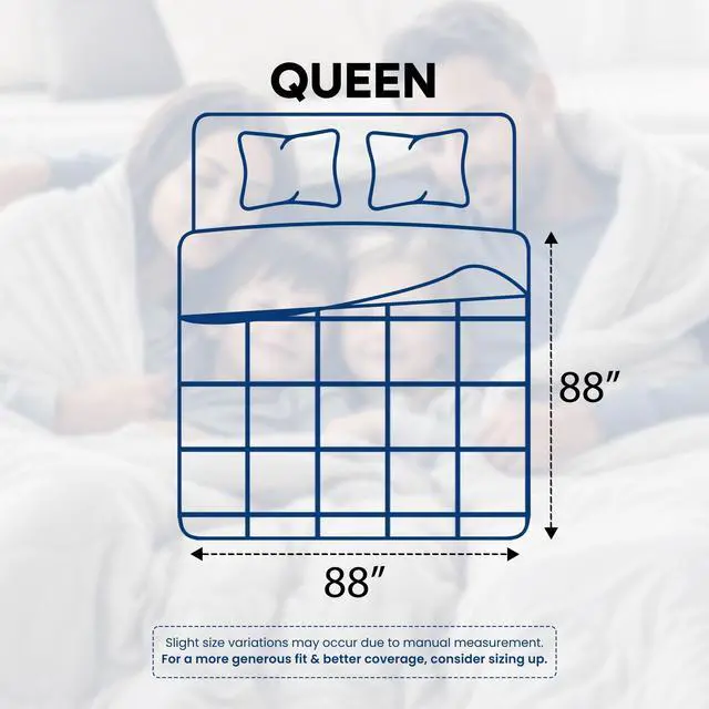 Alt view image 2 of 7 - Comforter Queen Size 88 x 88 Inches White, All Season Duvet Insert, Down Alternative Box Stitched Bed Comforter with Corner Tabs, Machine Washable