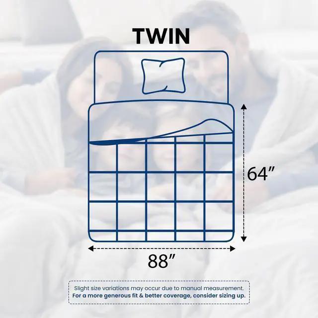 Alt view image 2 of 7 - Comforter Twin Size 64 x 88 Inches, All Season Duvet Insert, Down Alternative Box Stitched Bed Comforter with Corner Tabs, Machine Washable