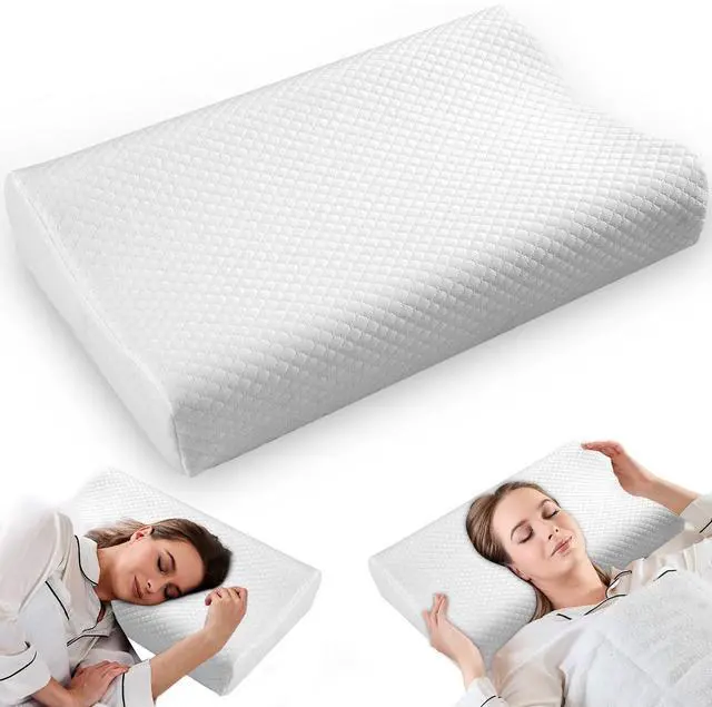 Main image of Memory Foam Bed Pillow for Sleeping - Ergonomic Cervical Contour Neck Support Orthopedic Pillow Queen Size