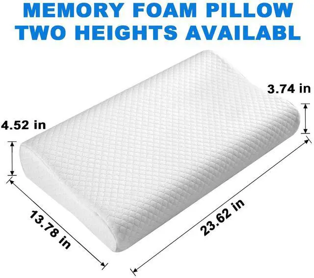 Alt view image 2 of 4 - Memory Foam Bed Pillow for Sleeping - Ergonomic Cervical Contour Neck Support Orthopedic Pillow Queen Size