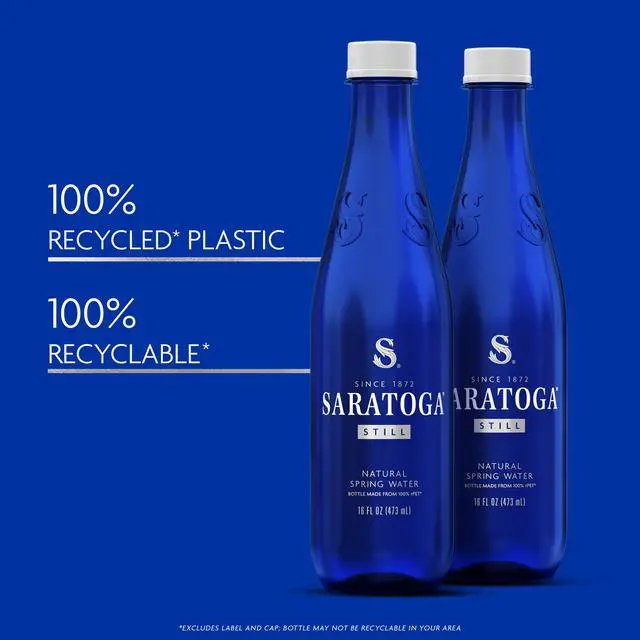 Alt view image 5 of 7 - Spring Water Bottles, 6 Pack Still Bottled Water Recycled PET Plastic Bottles 16 Fl Oz