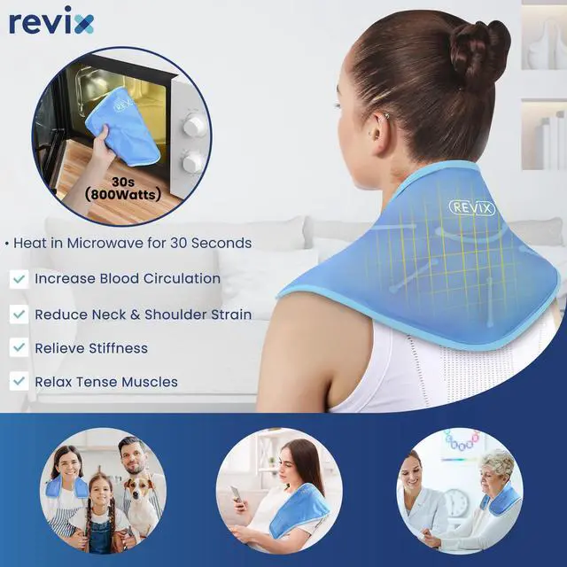 Alt view image 6 of 7 - Neck Ice Pack Wrap Reusable Hot Cold Gel Pack for Neck and Shoulder, Large Flexible Design with Soft Plush Lining, Cervical Gel Ice Wrap Ideal for Post-Workout Recovery, Fatigue & Relaxation