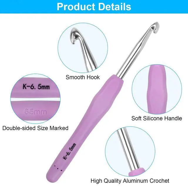 Alt view image 3 of 7 - Crochet Hooks 12 Sizes Crochet Hook Set, 51 Pack Yarn Crochet Kit for Beginners, Knitting Needles with Ergonomic Handles for Arthritic Hands, Crochet Needle Kit with Blue Case for Crocheters