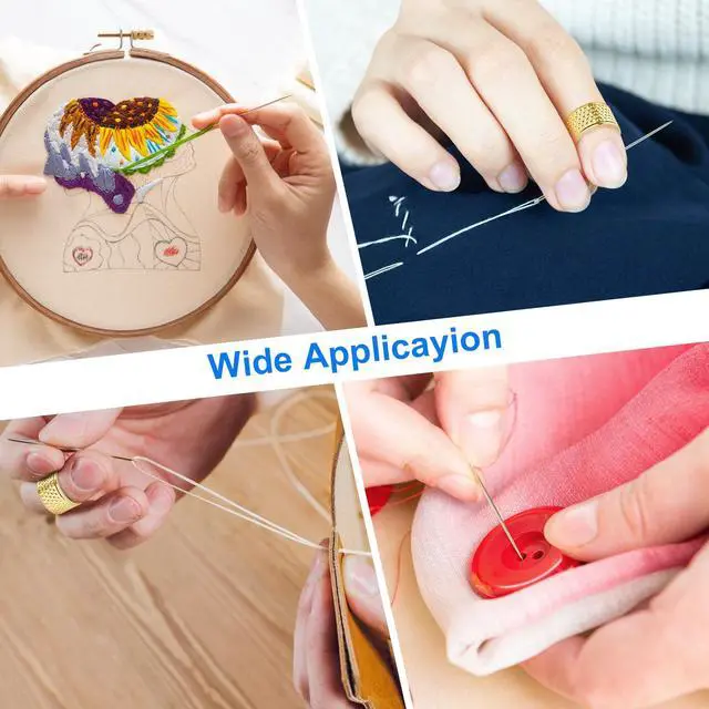 Alt view image 6 of 7 - 48 Pcs Sewing Needles, Small Eye Stainless Steel Needle with Threader and Thimble, Hand Sewing Supplies for Leather Cotton Fabric Denim, Small Eye Emergency Sewing Kit not Damaging The Leather