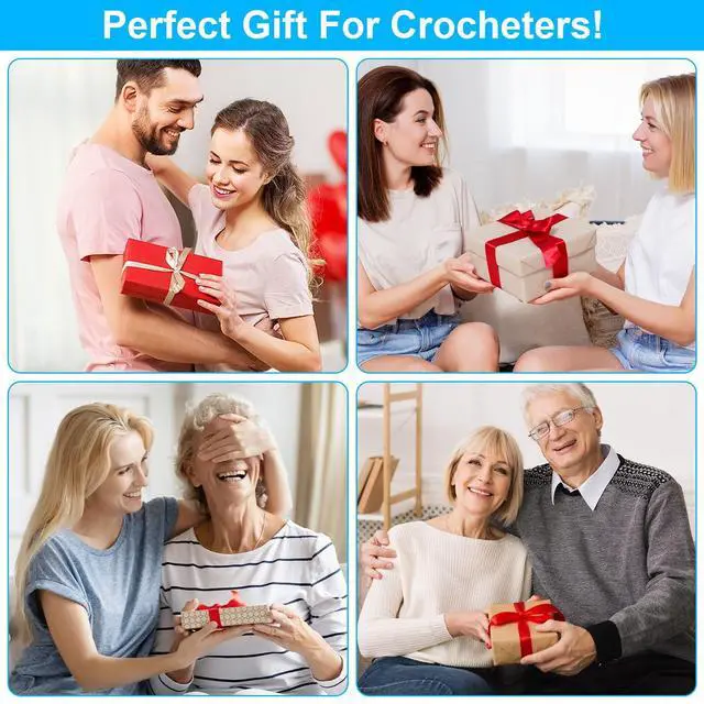 Alt view image 7 of 7 - Crochet Hooks 12 Sizes Crochet Hook Set, 51 Pack Yarn Crochet Kit for Beginners, Knitting Needles with Ergonomic Handles for Arthritic Hands, Crochet Needle Kit with Blue Case for Crocheters