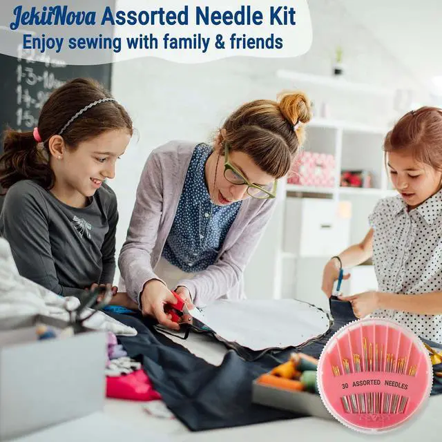 Alt view image 5 of 6 - 30 Pack Premium Hand Sewing Needles, Assorted Sizes, Large Eye Stitching Needles for Sewing, Repair & Embroidery